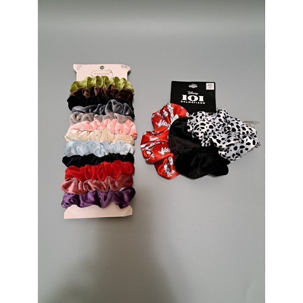 LOT of 2 (13pc) Textured Scrunchy Bright Colorful Scrunchies on Card - Picture 1 of 10